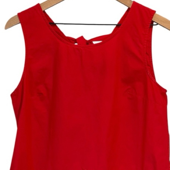 J. Crew Bow-Back Peplum Red Sleeveless Top, 100% Cotton, Size Small - Picture 8 of 10